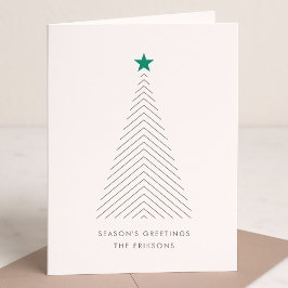 Cartão De Festividades Árvore de Natal minimalista | Green Star Scandi