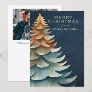 Cartão De Festividades Árvore de Natal Minimalista Moderna Personalizada
