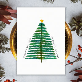 Cartão De Festividades Árvore de Natal Minimalista Simples e Limpa