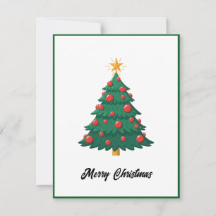 Cartão De Festividades Árvore de Natal Moderna e Elegante sem Fotos