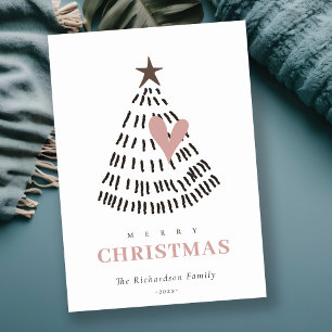 Cartão De Festividades Árvore de Natal Moderna Escandinava Minimalista Ro