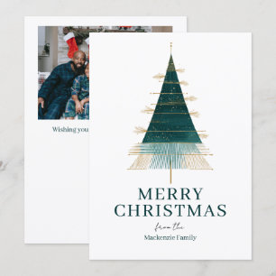 Cartão De Festividades Árvore de Natal Moderna Foto Personalizada