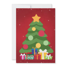 Árvore de Natal Moderna Presentes Coloridos e Estr