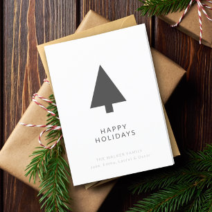 Cartão De Festividades Árvore de Natal Moderno escandinavo minimalista