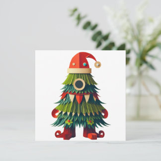 Cartão De Festividades Árvore de Natal monstro Artes em papel 