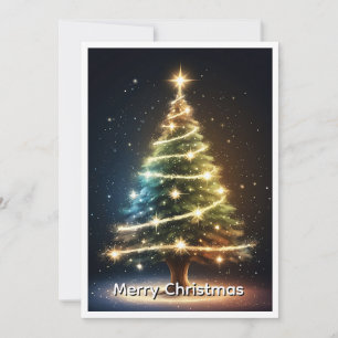 Cartão De Festividades Árvore de Natal Não Fotográfica Moderna Elegante