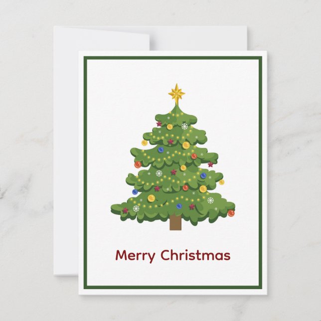 Cartão De Festividades Árvore de Natal Não Fotográfica Moderna Elegante (Frente)
