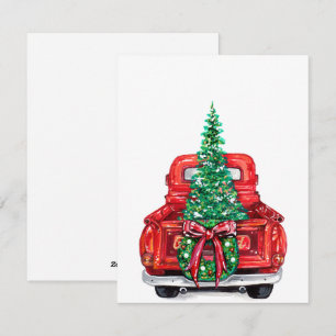 Cartão De Festividades árvore de natal no caminhão