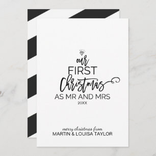 Cartão De Festividades Árvore de Natal Nosso Primeiro Natal como Sr. e Sr