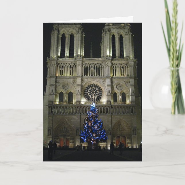 Cartão De Festividades Árvore de Natal Notre Dame (Frente)