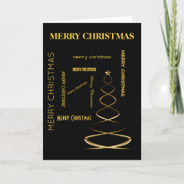 Cartão De Festividades Árvore de Natal ouro