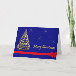 Cartão De Festividades Árvore de Natal Ouro