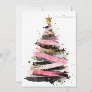 Cartão De Festividades Árvore de Natal Personalizada com Saudação Festiva