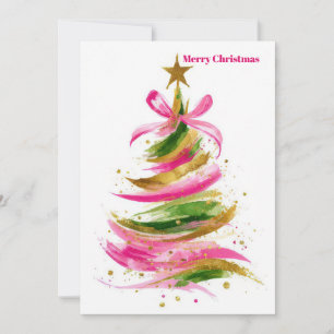 Cartão De Festividades Árvore de Natal Personalizada com Saudação Festiva