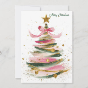 Cartão De Festividades Árvore de Natal Personalizada com Saudação Festiva