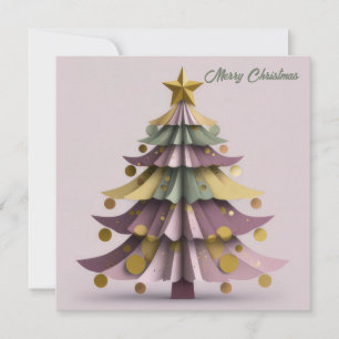 Cartão De Festividades Árvore de Natal Personalizada com Saudação Festiva