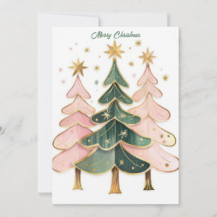 Cartão De Festividades Árvore de Natal Personalizada com Saudação Festiva