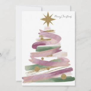 Cartão De Festividades Árvore de Natal Personalizada com Saudação Festiva