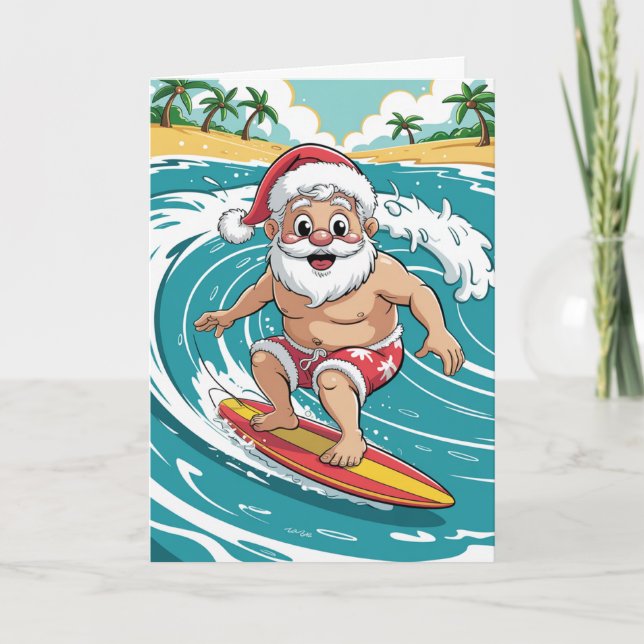 Cartão De Festividades Árvore de Natal Personalizada da Palmeira Tropical (Frente)