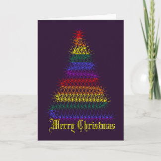 Cartão De Festividades Árvore de Natal Rainbow