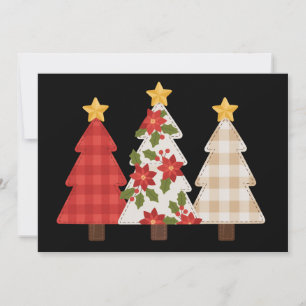 Cartão De Festividades Árvore de Natal Remendo Antigo Festa Adorável 