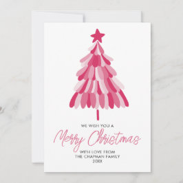 Cartão De Festividades Árvore de Natal rosa de Natal