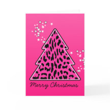 Árvore de Natal Rosa Leopardo Cheetah