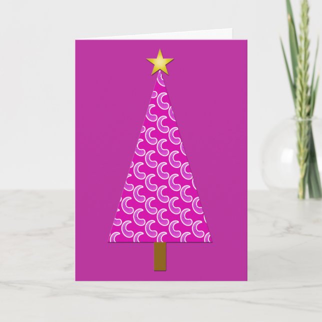Cartão De Festividades Árvore de natal roxa (Frente)