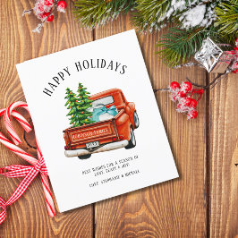 Cartão De Festividades Árvore de Natal Rustic Red Truck Feliz Feriados