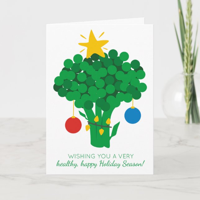 Cartão De Festividades Árvore de Natal saudável vegetal da comida dos (Frente)