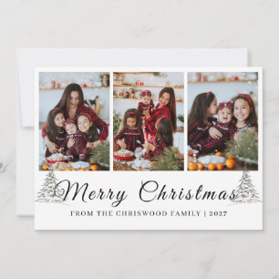Cartão De Festividades Árvore de Natal simples Feliz Natal família 3 foto
