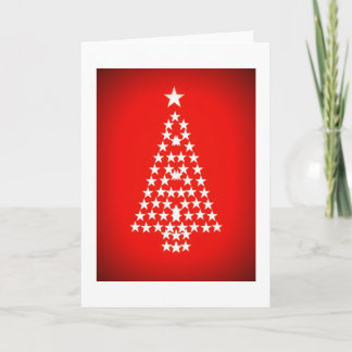 Cartão De Festividades Árvore de Natal Sparkly, vermelha