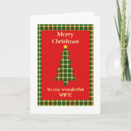 Cartão De Festividades Árvore de Natal Tartan para Mulher