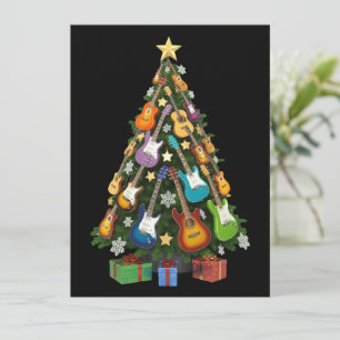 Cartão De Festividades Árvore de Natal Teatro Musical Amante Violão Alegr