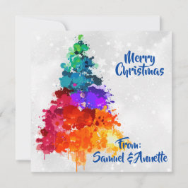 Cartão De Festividades Árvore de Natal, Tinta Espalhada, Fundo para Foto
