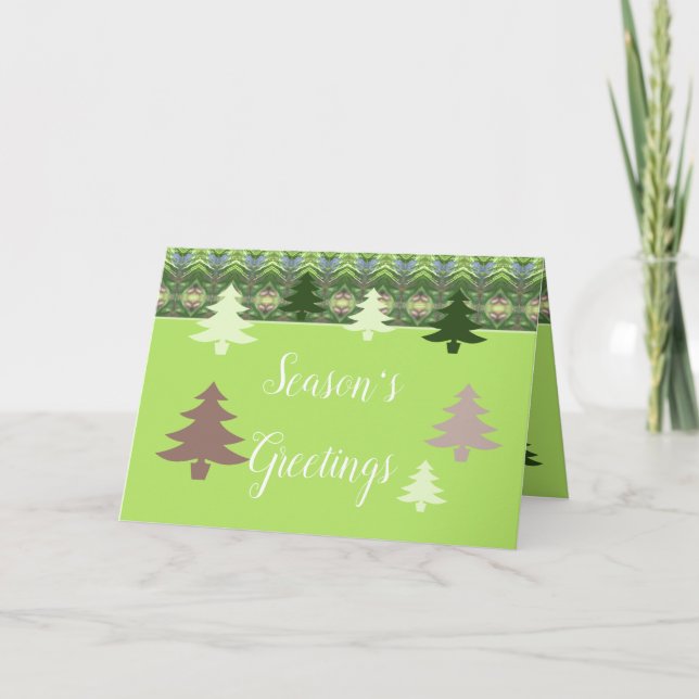 Cartão De Festividades Árvore de Natal Whimsical Accentada (Frente)