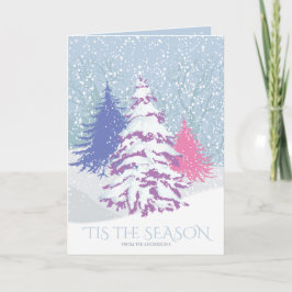 Cartão De Festividades Árvore de Neve Moderna MUDA DE COR Natal