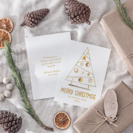 Cartão De Festividades Árvore de ornamentos Dourada abstrato Feliz Natal