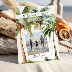 Cartão De Festividades Árvore de Palmeira Tropical Mele kalikimaka Natal