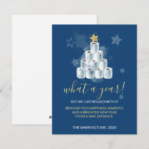 Cartão De Festividades Árvore de Papel de Banheiro de Aquarela, Cute Engr