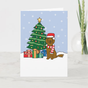 Cartão De Festividades Árvore de setter irlandês e de Natal