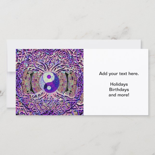 Cartão De Festividades Árvore de vista impressionante de Yin Yang (Frente)