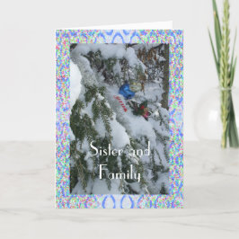 Cartão De Festividades Árvore Desdecorada pela Irmã e pela Família fora d