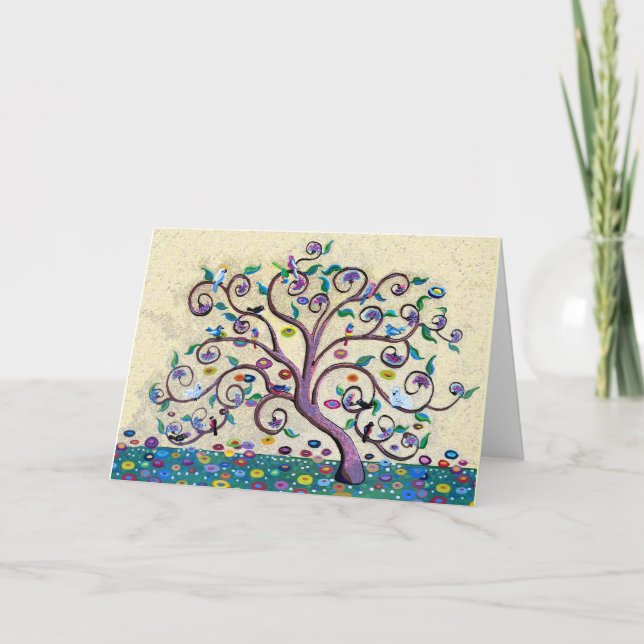 Cartão De Festividades Árvore do Feliz Natal de vida (Frente)