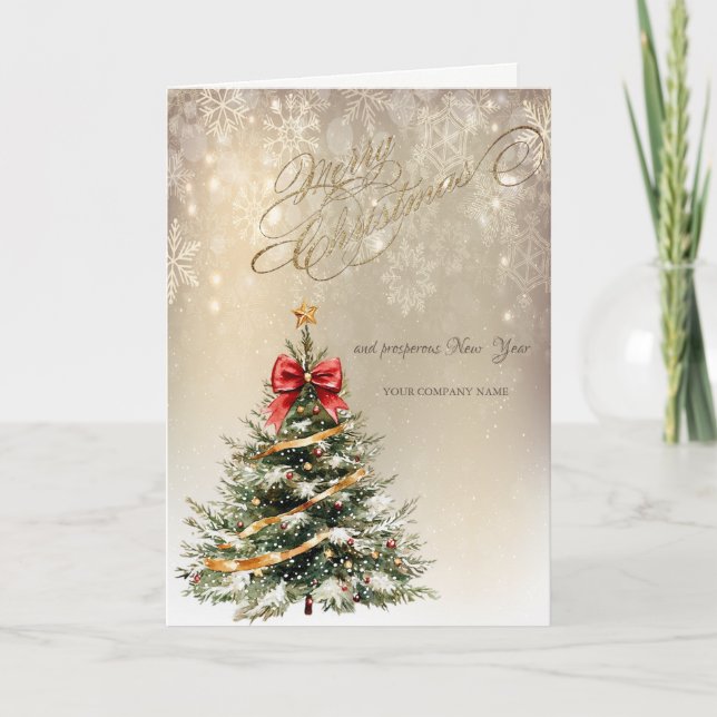 Cartão De Festividades Árvore do pinheiro,Arco Vermelho,Feriado de Flocos (Frente)