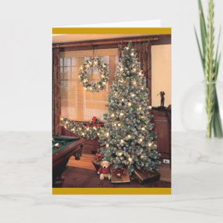 Cartão De Festividades Árvore do Xmas com grinalda