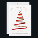 Cartão De Festividades Árvore Dourada Vermelha 2024 Calendário Feliz Nata<br><div class="desc">Na moda Red Dourado Tree 2024 Calendar O Feliz Natal está em um script de estilo manuscrito de conjunto na moda. Com um calendário prático de 2024 na parte de trás para seus destinatários e saudações de Feliz ano novo.</div>