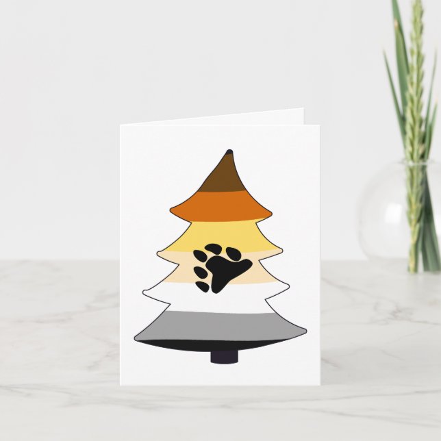 Cartão De Festividades Árvore Holigay do Orgulho de Urso (Frente)