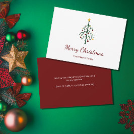 Cartão De Festividades Árvore Natal Festiva Vermelha