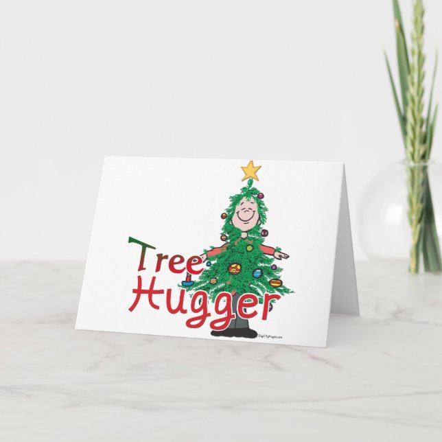 Cartão De Festividades Árvore Natal Hugger (Frente)
